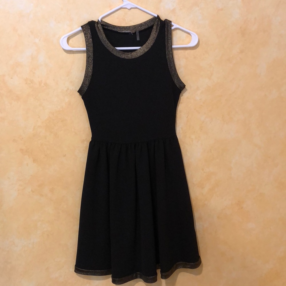 Black and gold NORDSTROM skater dress